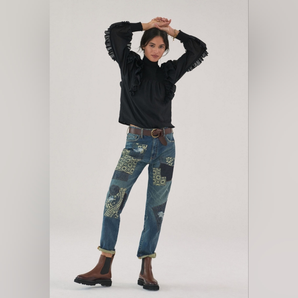 *HOLD FOR ANNIE** Pilcro Anthropologie The Borrowed Patchwork Boyfriend Jeans 31